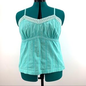 Reitman’s Seafoam Green Cotton Camisole Style Halter Top, Medium